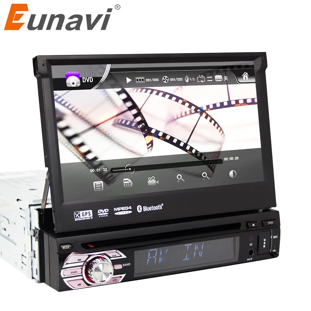 Универсальная сенсорная магнитола Eunavi 1 Din 7 дюймов GPS навигация Авторадио стерео