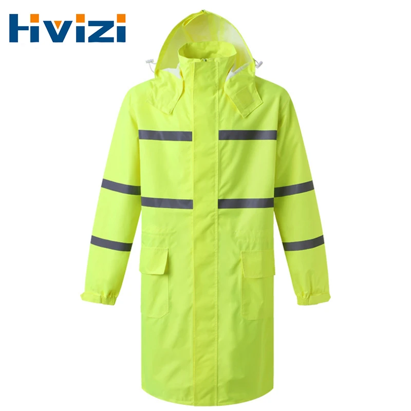 

Safety Raincoat Women Rainwear Men Reflective Rain Coat Impermeable Poncho Waterproof Rain Cover Hooded Logo Printing