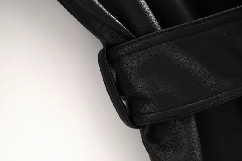 Куртка из искусственной кожи женская модная яркая черная мотоциклетная куртка длинная байкерская куртка из искусственной кожи мягкая женская куртка новинка
