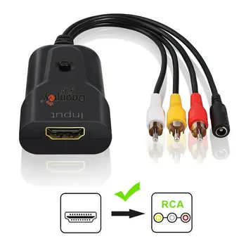

HDMI to Male AV/S Video Adapter 1080P Video Converter Box Video Signal Compatible with AV Svideo Cable