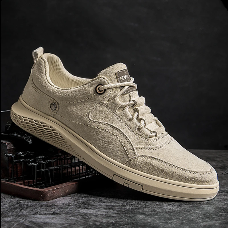 

CASOIPRA Big Size Classic Genuine Leather Men's Shoes Lace-up Man Outdoor Casual Shoes Non-slip Male Flat Shoes Walking Footwear