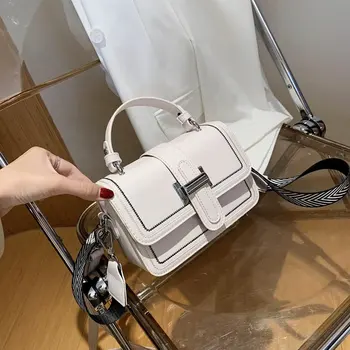 

Girl Trendy Small Square Bag New Wide Shoulder Strap Fashion Shoulder Stereotype Mobile Phone Bag Casual Wild Diagonal Lady Bag