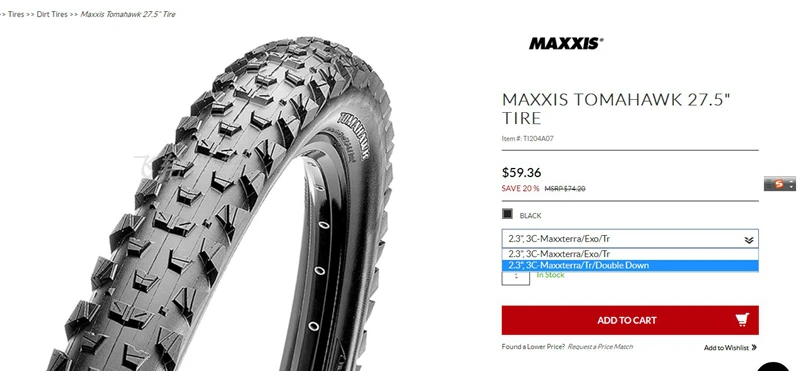 Maxxis Tomahawk 27.5 X 2.30 3c EXO Tubeless Ready Folding Tire for sale online 