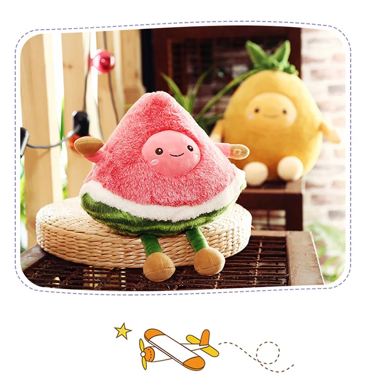 Милый розовый арбуз сосна яблоко Яблоко фрукты еда антистресс мягкая креативная Подушка плюшевая кукла девочка хобби детская игрушка подарок