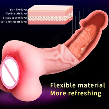 Gay Hollow Realistic Dildo Artificial Vagina Pocket Pussy Penis Sleeve Cock Extender Masturbator Sex Toy Adult 5