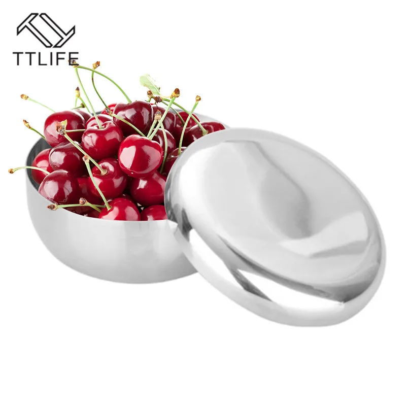 TTLIFE 12 см, Корейская миска для риса из нержавеющей стали, блюдо, Корейская теплая миска, традиционная миска с крышкой, кухонная посуда, миска для супа