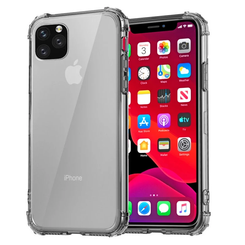 Защитный чехол для iPhone 11 Pro Max, четырехугловой усиленный прозрачный силиконовый чехол для iPhone XS XR 6 6S 7 8 Plus, чехол