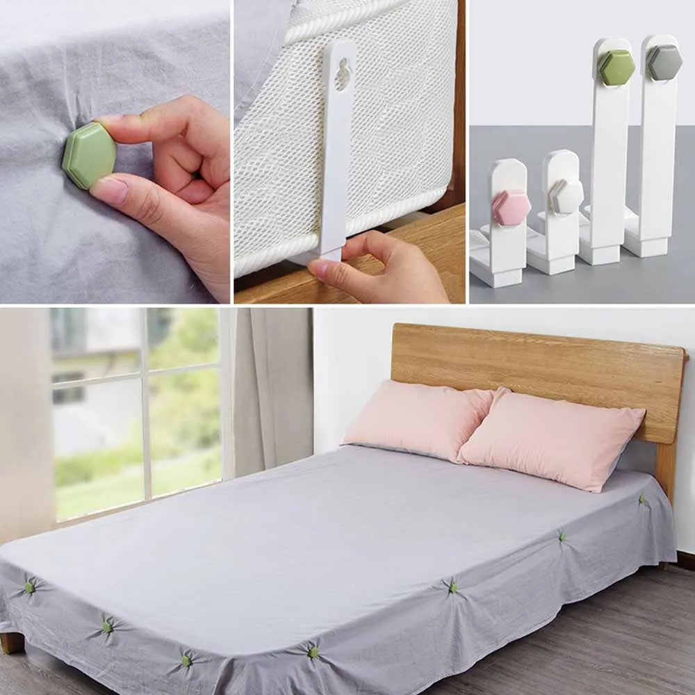 US 4Pcs Sheet Holders Bed Clips Gripper Fasteners Mattress Cover Fix Holder Tool 