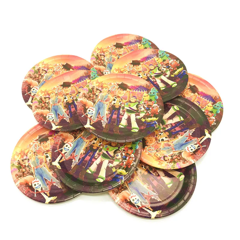 Plate-10pcs 10 шт./упак. «История игрушек», «Тема 7 дюймов Бумага пластины «История игрушек», «одноразовые тарелки «История игрушек», «тематическая вечеринка на день рождения украшения поставки - Цвет: Plate-10pcs