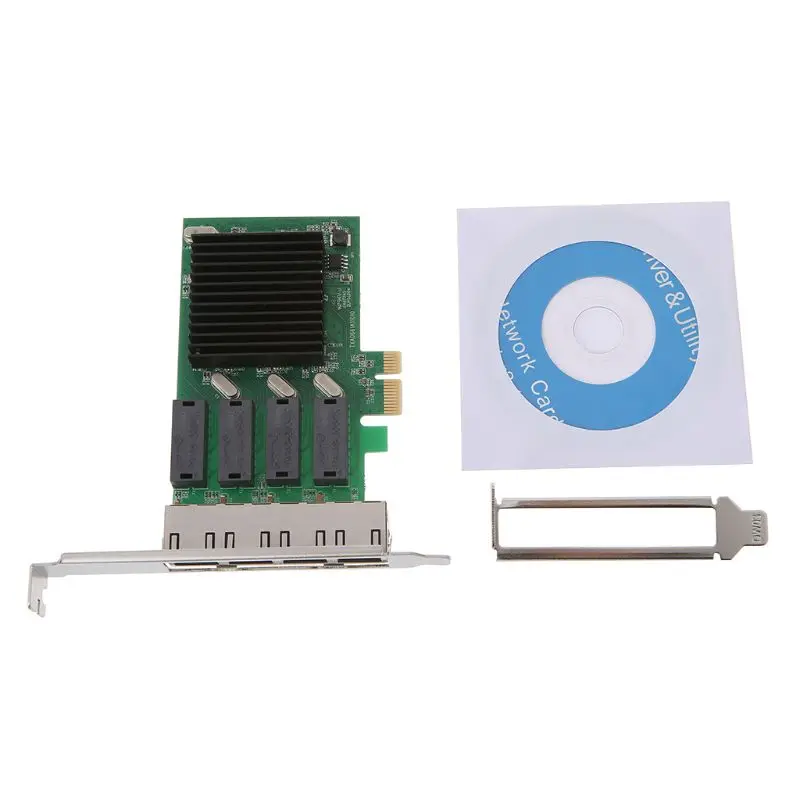 Прямая поставка PCI-E x4 Gigabit Ethernet адаптер сетевой контроллер карты ПК RTL8111H-T4 чип