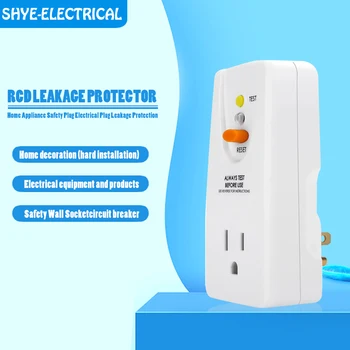 

Power socket power adapter portable RCD leakage protector 15A socket + pluggable circuit breaker American electrical plug