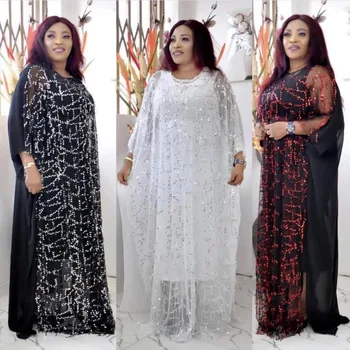 

Africa Dress Women African Chiffon Sequin 2pecs Sets Outfit Dashiki Africano Mujer Party Ankara Maxi Formal Gowns Robe De Soiree