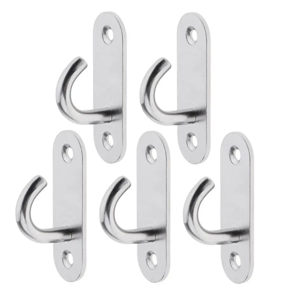 10pcs M5 Wall Mount Hook Stainless Steel Pad Eye Plate For Yoga Swing Boat