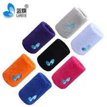 Синяя бабочка спортивный хлопок пота поглощающий удлиненный браслет для мужчин и женщин бег Йога Баскетбол защита на запястье подарок Customiz