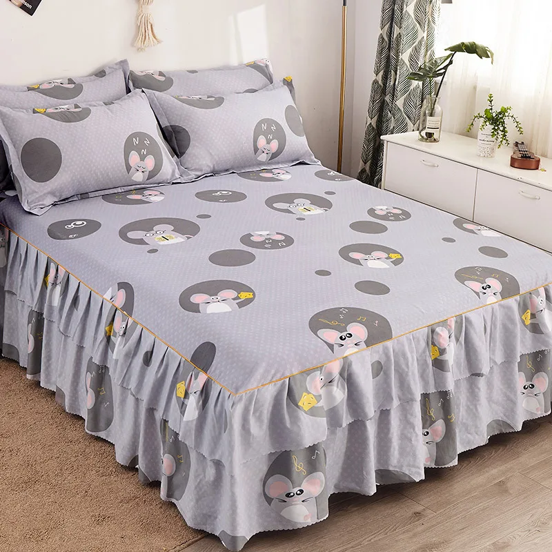 Bed cover with skirt Simmons чехол для матраса юбка алоэ-как хлопок двойной кровати юбка корейский стиль простыни гофрированные кровать юбка комплект Матрас протектор - Цвет: Bed cover with skirt