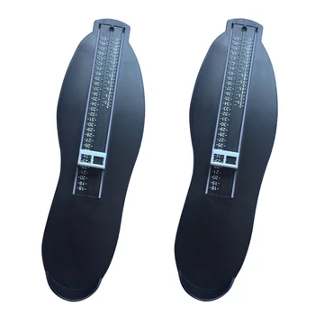 

2pcs Black Plastic Foot Measuring Device Foot Length Measure Tool Shoes Size Measuring Gauge for Adults