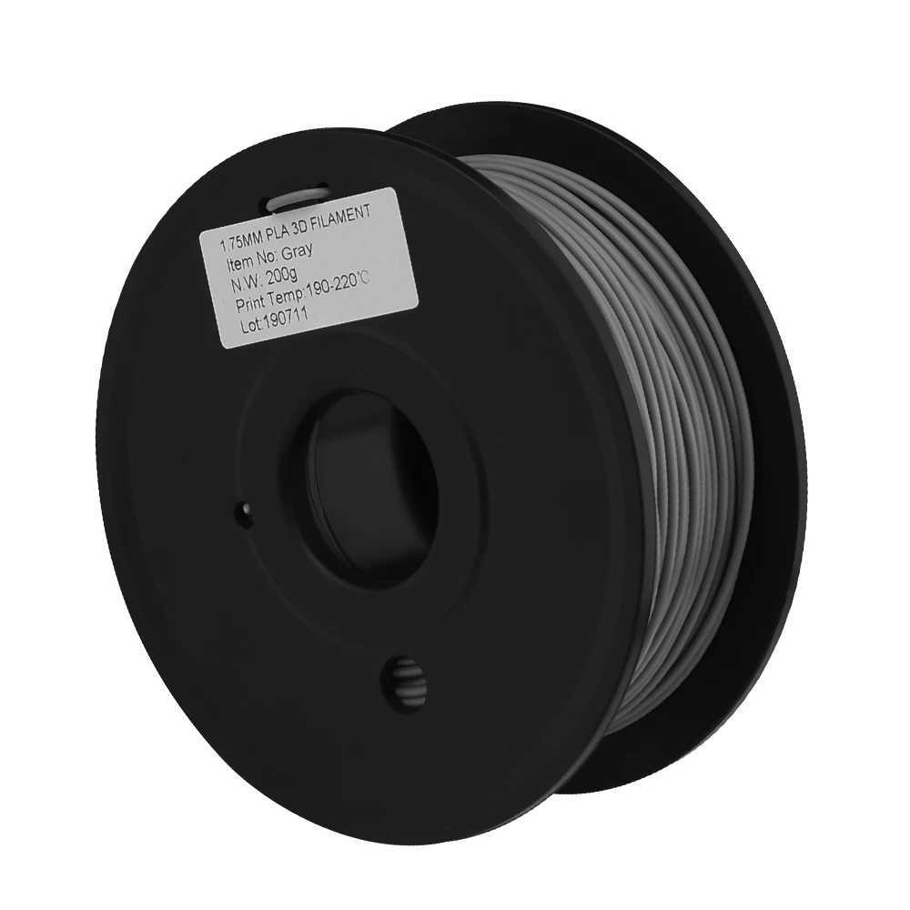 PLA-0.2-Gray Нить для 3d принтера, много цветов на выбор, PLA 1,75 мм, для MakerBot RepRap, пластиковые резиновые расходные материалы, материал 0,2/кг, 58 метров - Цвет: PLA-0.2-Gray