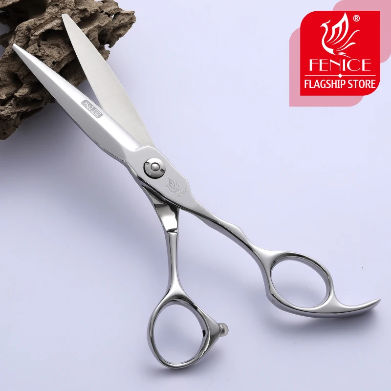 Fenice 6.0inch Slide Cutting Scissors Sword Balde Hairdressing Scissors Professional Japan 440C Barber Scissors Shop tesoura