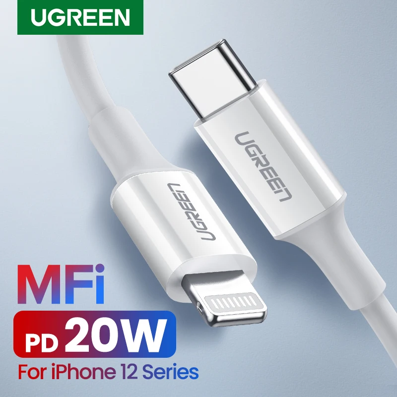 Ugreen MFi USB Type C к Lightning Кабель для iPhone 12 Mini Pro Max 8 PD 18 Вт 20 быстрый кабель зарядки данных