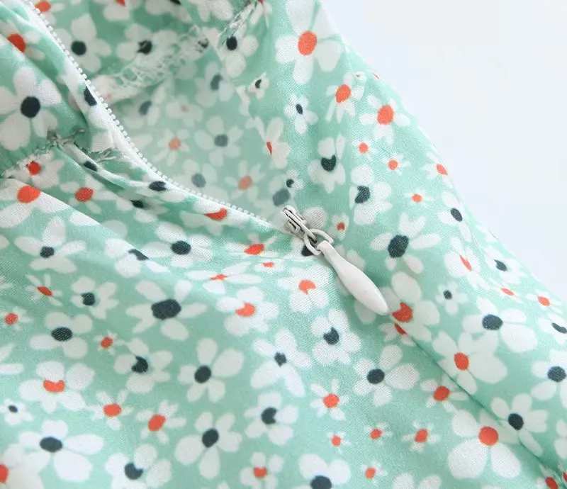 D48-3242 Vacation Style Floral-Print High-waisted Elastic Waist Button Ornaments Skirt Women's New Style Fashion a Generati