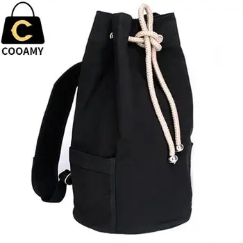 

Men's Canvas Backpack New Large Capacity Men Drawstring Bagpack Bucket Unisex Fashionable Concise Shoulder Bag Male Schoolbag