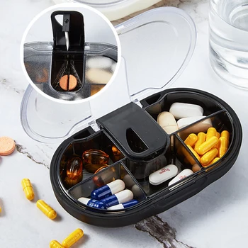 

ADOREHOUSE Portable Pill Cases Moisture-Proof Medicine Box Storage Pill For Organizer Container Box Home Medicine Travel Cutter