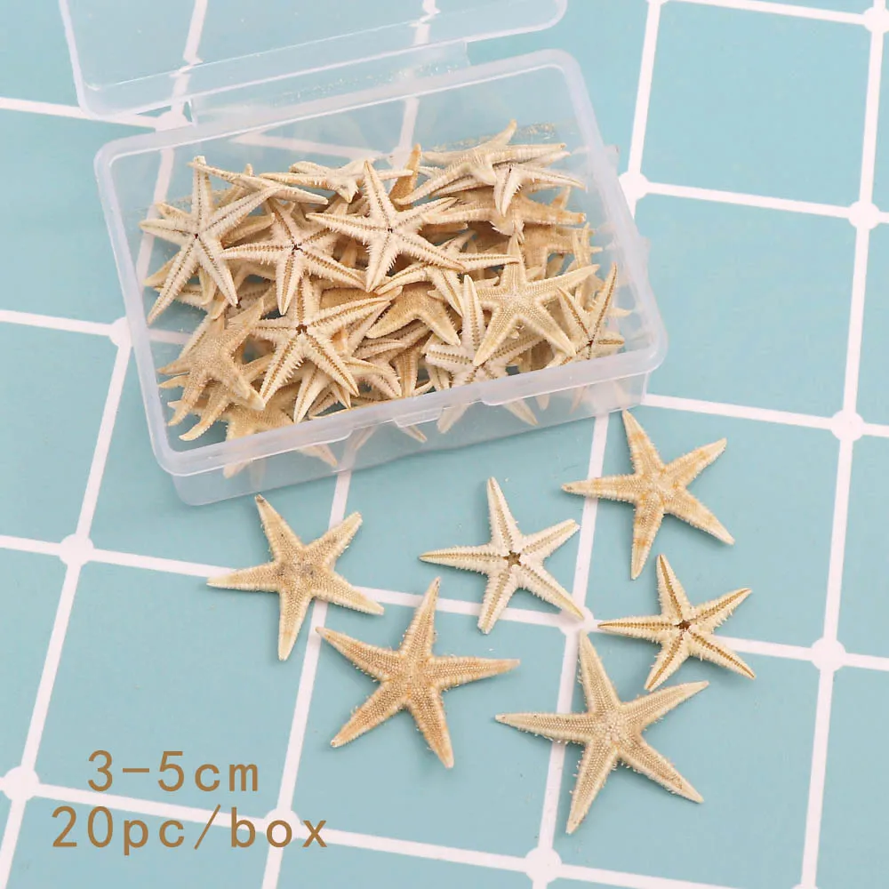 3-5cm 20 шт./кор. 3-5 см, Малый морской звездой шезлонгом островом Ремесло Мини натуральные морские звезды для декорирования вестибюлей DIY ручной работы аксессуары - Цвет: 3-5cm
