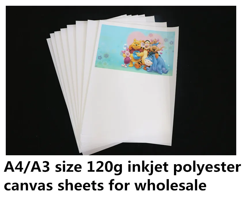 잉크젯 인쇄용 얇은 빈 폴리에스테르 캔버스, A4 크기 120g 150d * 150d