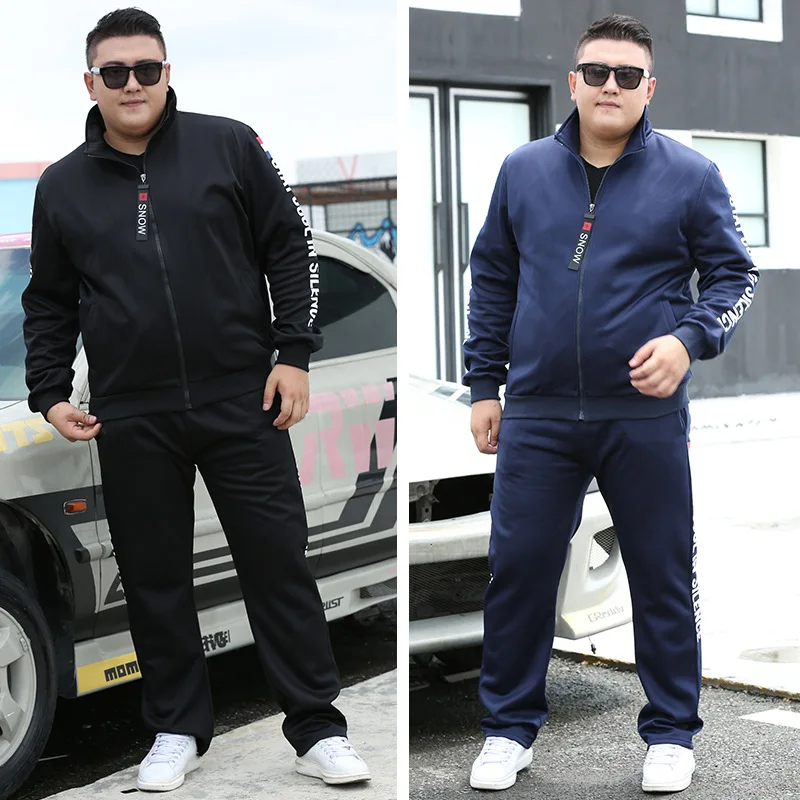 

Spring And Autumn MEN'S Sport Suit Men's Large Size Zipper Hoodie Two-Piece Set Fat Loose-Fit Plus-sized 300