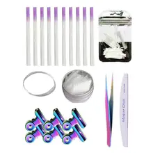 20 шт окрашенные волокна для наращивания ногтей набор бархатных инструментов для ногтей для женщин