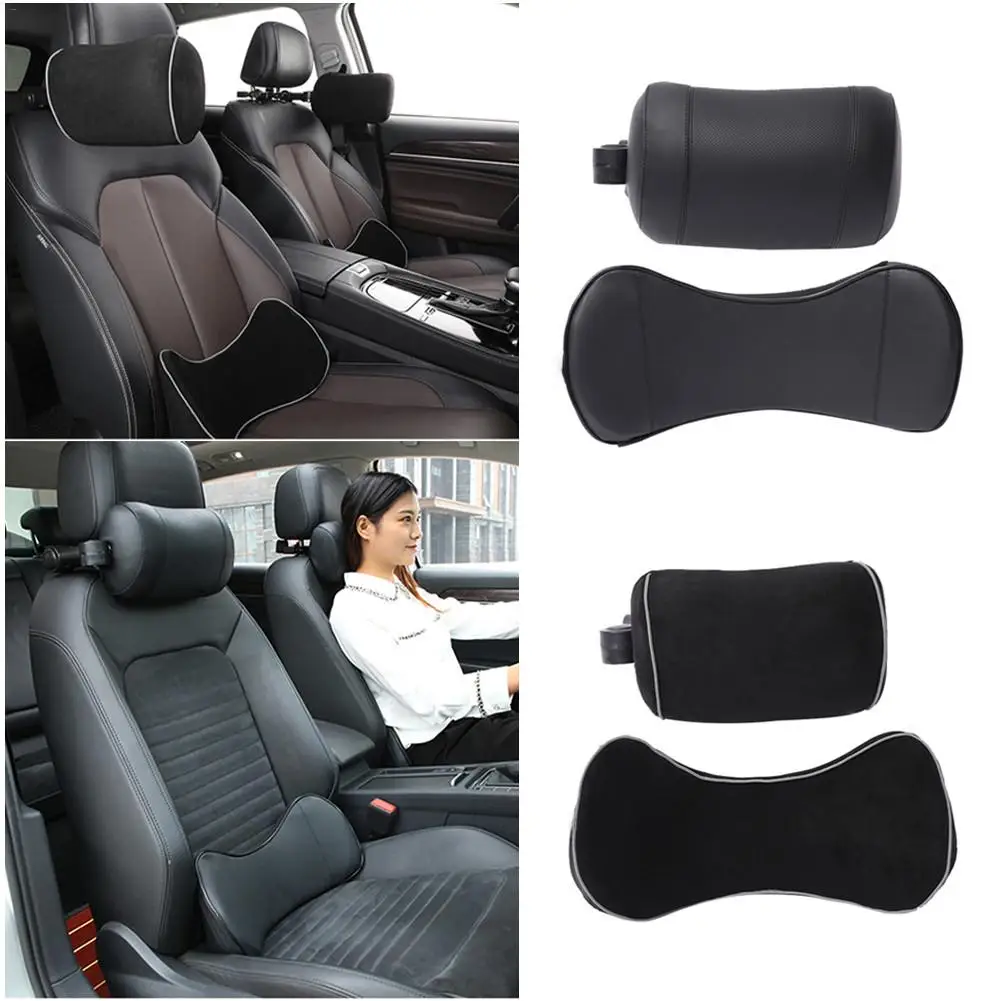 

Car Neck Pillow Foldable Headrest With Hook Mobile Phone Bracket Memory Cotton Waist Cushion Rotatable Sleeping Side Pillow