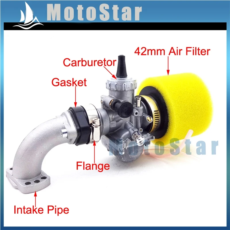 Mikuni VM24 карбюратор 28 мм Carb+ 42 мм воздушный фильтр+ впускная труба Mainfold+ фланец+ прокладка для 140cc 150cc 160cc питбайк