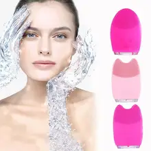 Электрическая щетка для очищения лица силиконовая звуковая вибрация мини моющее средство глубокое очищение пор массаж кожи щетка для лица фонофорез