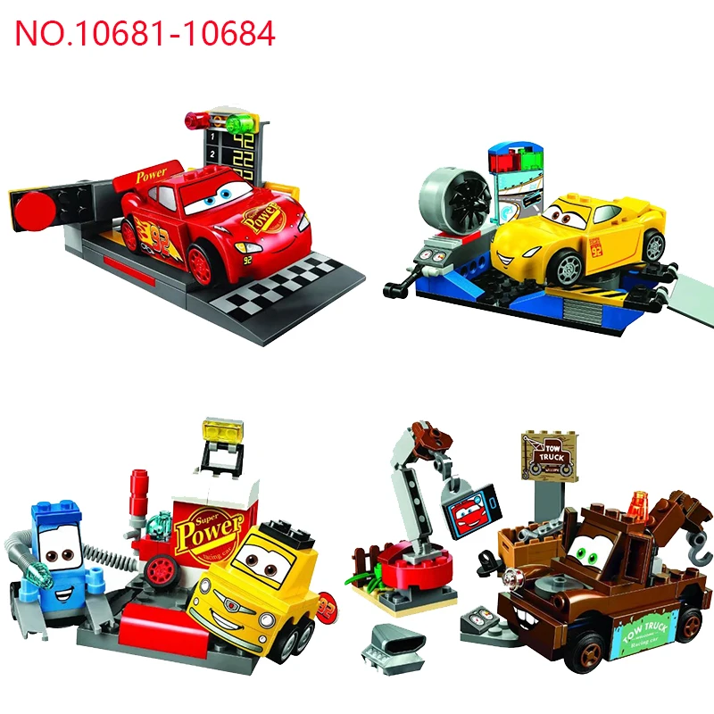 

Disney 10681-10684 Cars general mobilization Lightning at high speed Juniors Car Building Blocks Model Sets children toy gift