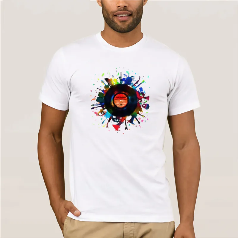 

2020 Fashion T shirtHot Selling Music in Love Short Sleeve record tshirt Vintage musical instru t unpluggedMen Tshirt
