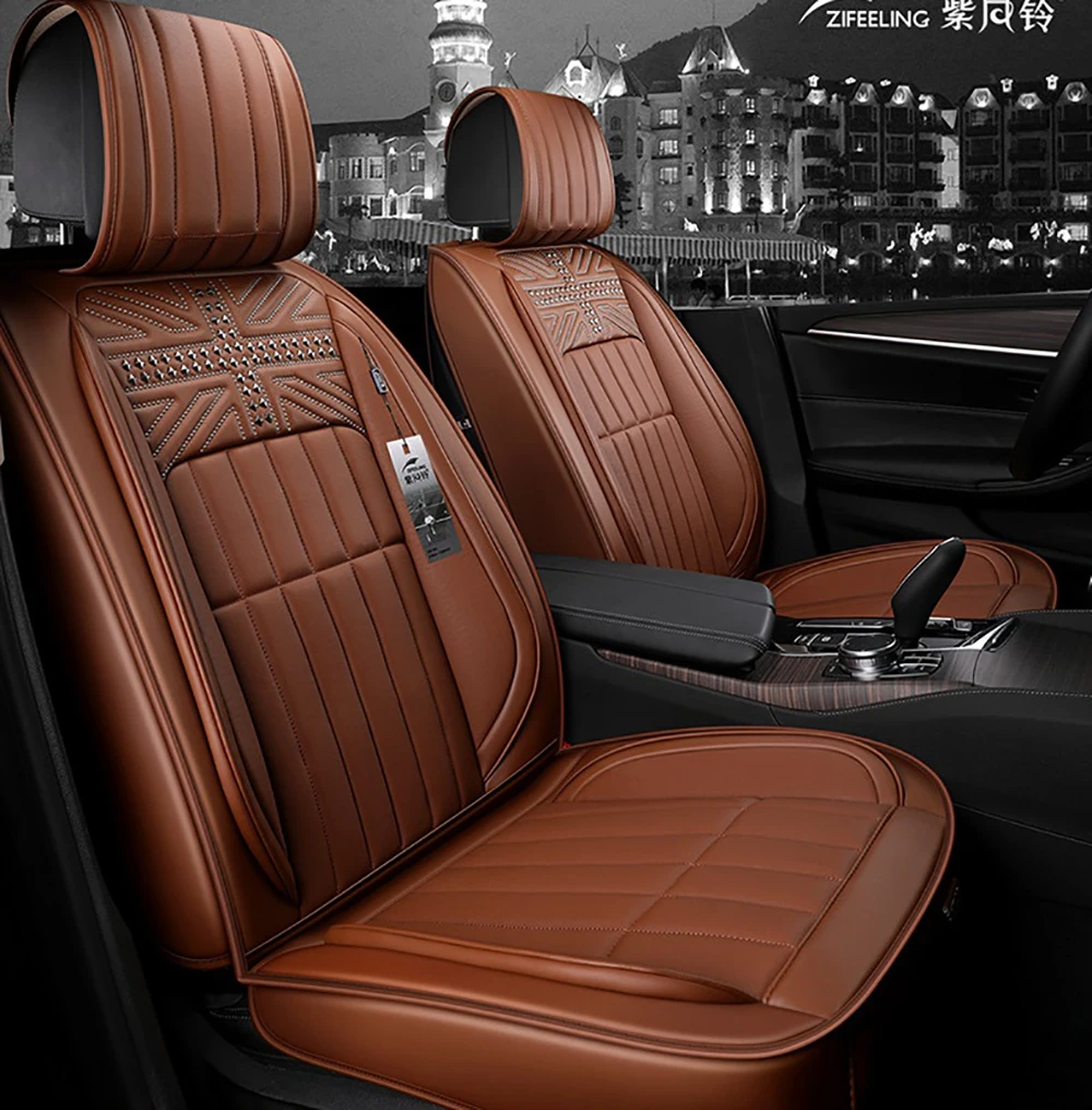 

Autocovers Car Seat Covers For Sudan SUV Durable Leather Adjuatable Five Seats Cushion Mats For PASSAT scirocco vw-T-ROC SHARAN