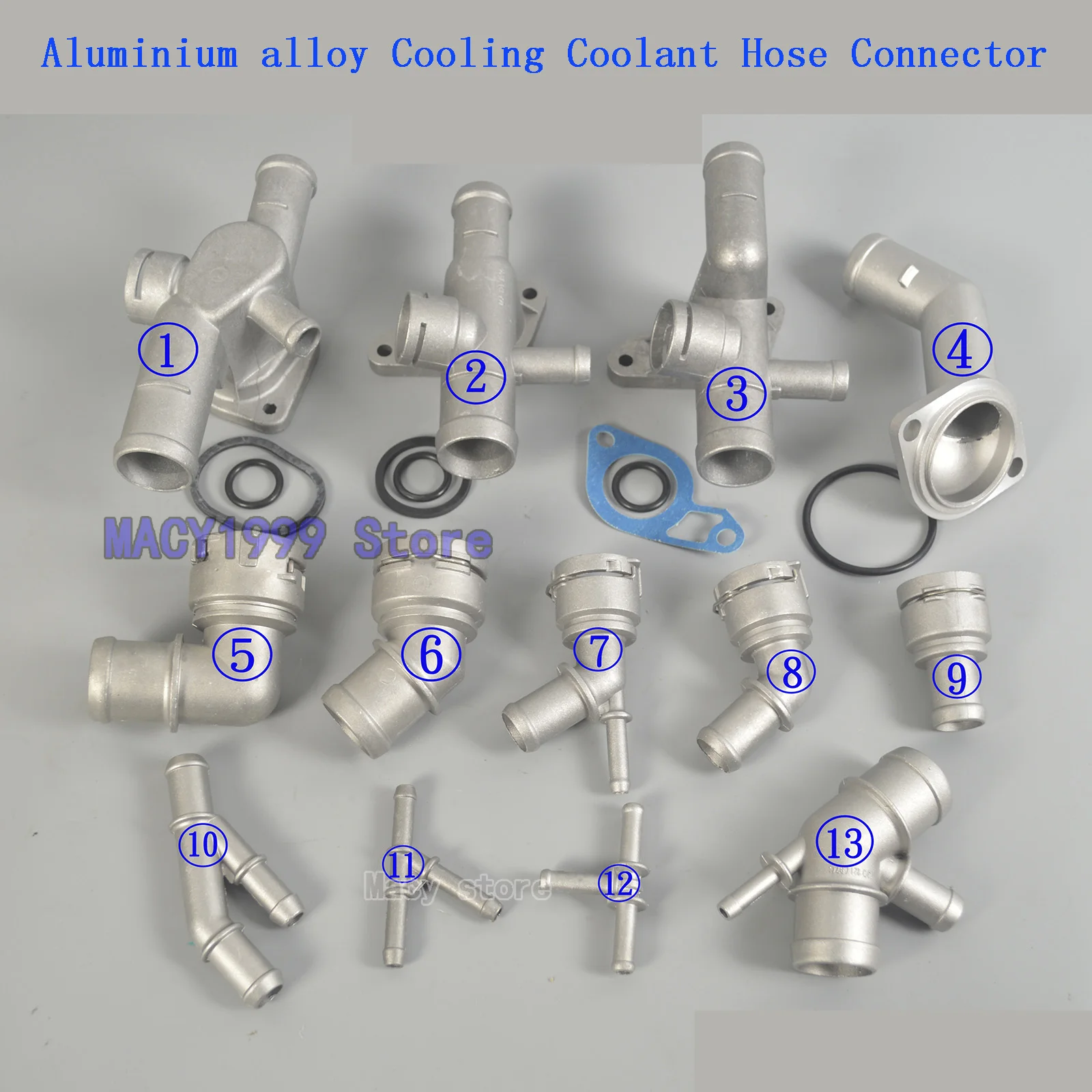 Coolant Hose Connector Aluminium alloy Supercharger Pipe Fit For Golf MK4 Bettle A3 S3 TT Seat Leon 1.6 1.8T