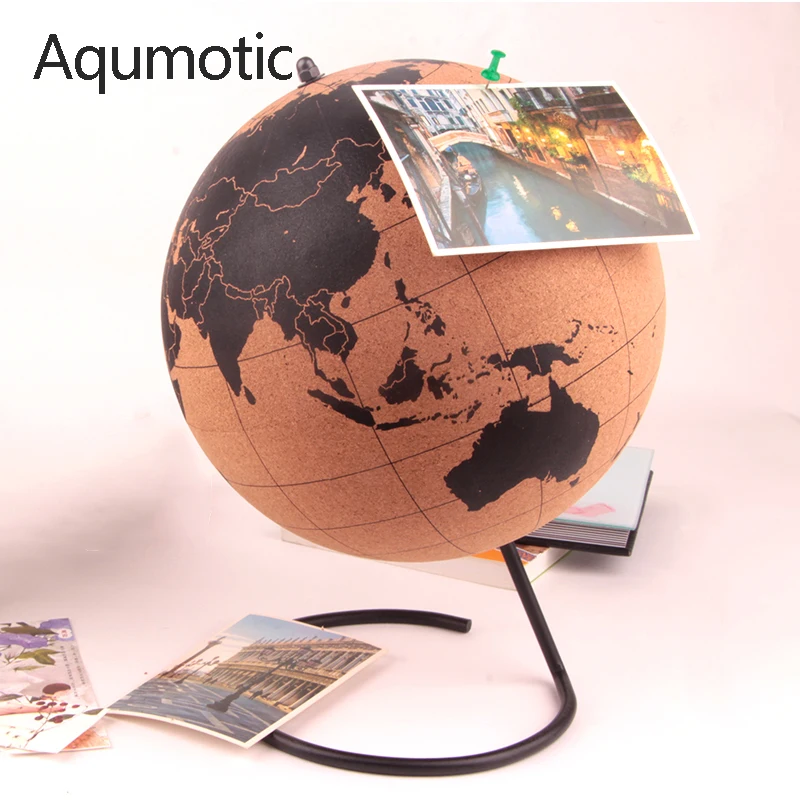 Aqumotic Cork Globe Decoration No Word 1Pc World Message Board Con Push Pins Tavolo Da Ufficio Grande E Piccolo Decora