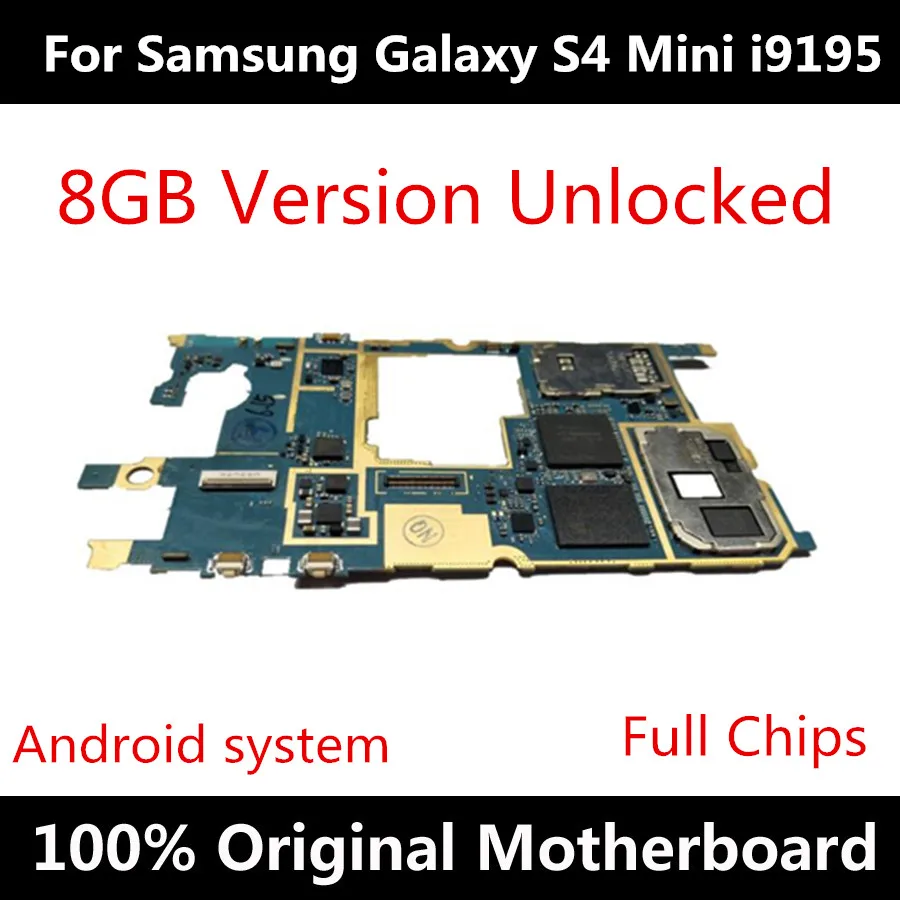 Оригинальная разблокированная материнская плата 8 ГБ для Samsung Galaxy S4 Mini i9190 i9195 с