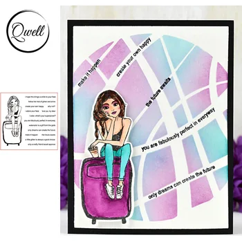 

QWELL Girl Clear Stamps for Scrapbooking and Card Making Paper Craft Transparent Silicone 2019 New