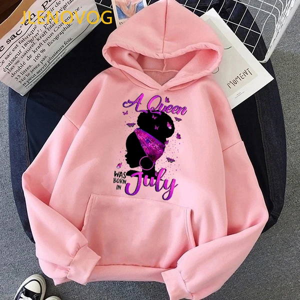 Black Queen Was Born In May/June/July/August/September Graphic Print Pink Hoodie Women  Clothes 2021 Melanin Poppin Sweatshirt