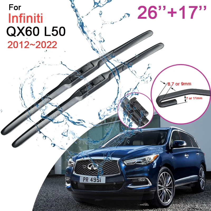 Щетки стеклоочистителя переднего лобового стекла для Infiniti QX60 L50 2012 2013 2014 2015 2016 ~ 2022