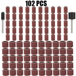 Comprehensive 102-Piece Sanding Drum and Mandrel Kit - 80 Grit Abrasive Set for Precision Rotary Toolwork