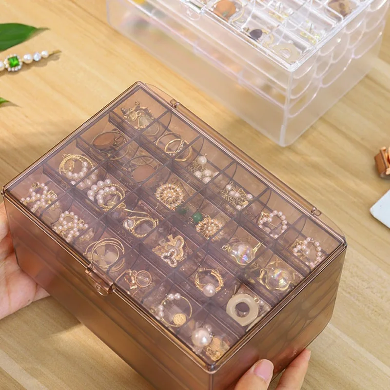 Acrylic Jewellery Organizers Dustproof Jewelry Storage Box Earring Rings Necklace Large Space Jewellery Case Stand Holder Decor
