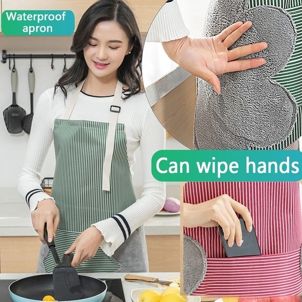 Бытовой с Wipeable Watrproof фартуки для кухни для приготовления пищи Barbrcue ресторан для женщин для моды большой Карманный Фартук