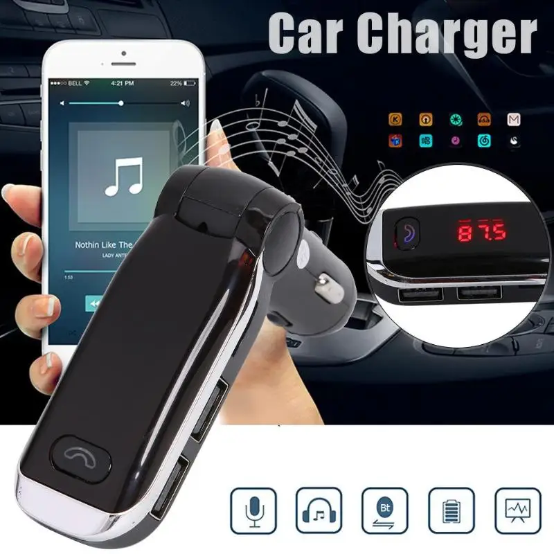 M7 автомобильный bluetooth-адаптер автомобильное зарядное устройство с поддержкой Bluetooth 3,0+ EDR комплект беспроводной fm-передатчик Handsfree автомобильное USB зарядное устройство