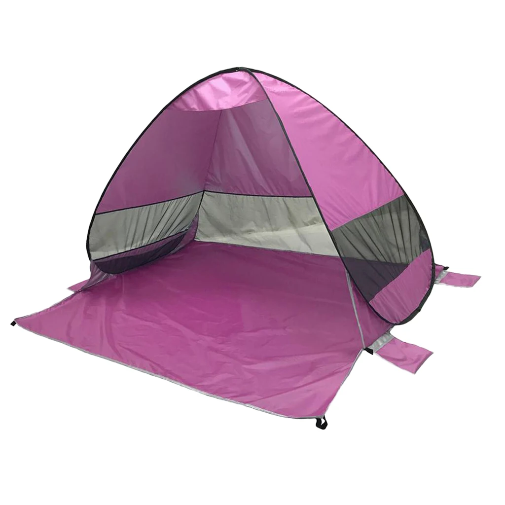 Outdoor Camping Beach Tent Sun Shelter Anti UV Canopy Vented Sunshade for Family Picnic 2-3 Person with Carry Storage Bag