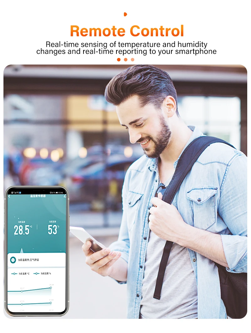 Tuya ZigBee Smart Temperature And Humidity Sensor Battery Powered Smartlife APP Remote Control Works With Alexa Google Assistant