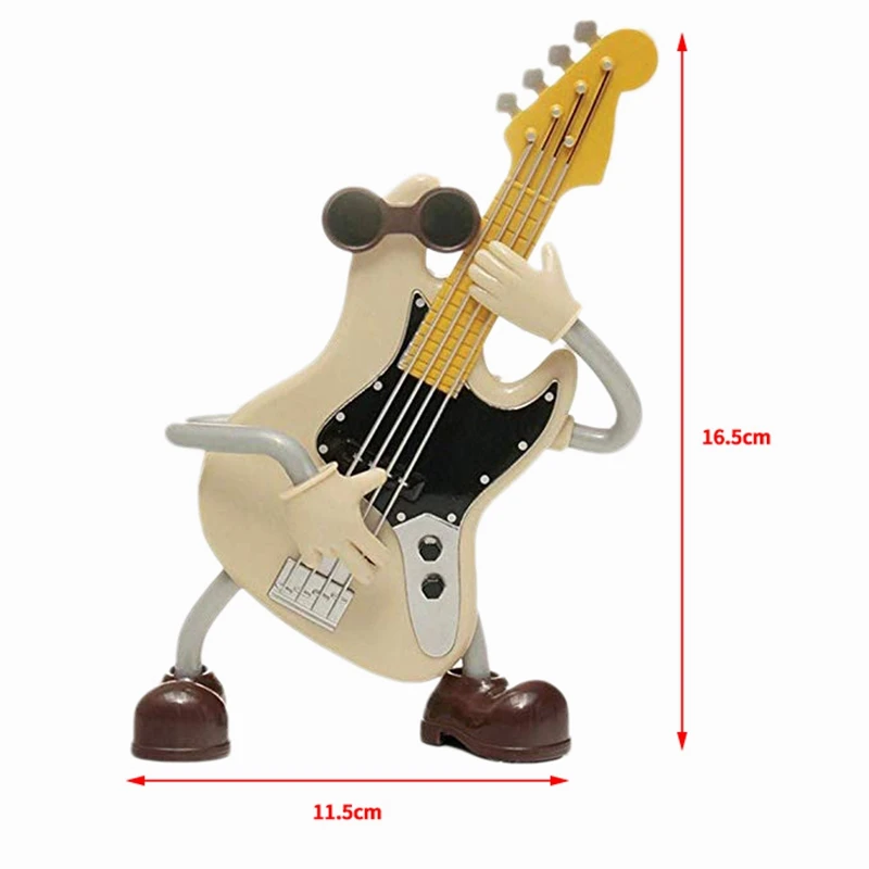 Quality Creative Rock Guitar Music Box Clockwork Device Feet Swing Music Box Kids Birthday Gift Home Decoration