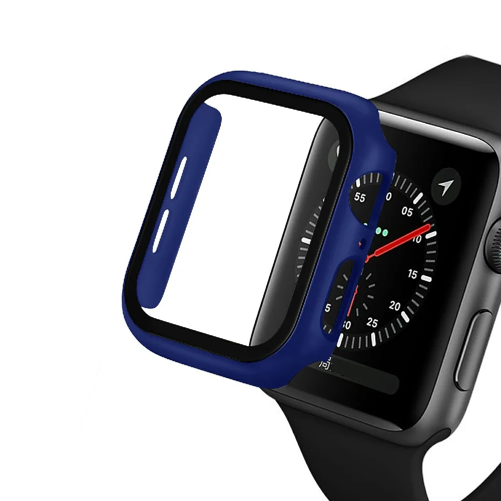 Чехол для часов Apple Watch Series 5 4 3 2 Чехол с защитной пленкой для экрана для iWatch 42 мм 38 м 40 мм 44 мм полное покрытие